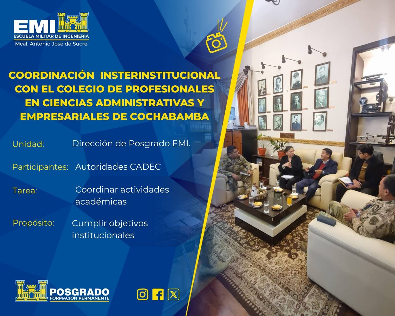 Coordinación Interinstitucional con el Colegio de Ciencias Administrativas y Empresariales de Cochabamba